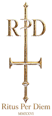Ritus Per&nbsp;Diem, MMXXVI: gold staff with the letters R, P, D.